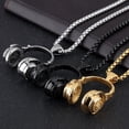 thumbnail image 4 of DJ Music Headphone Pendant Necklace Long Neck Chain Men Women Hip Hop Rock Jewelry Gift Black, 4 of 9