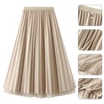 thumbnail image 6 of Women Midi Skirt Elastic High Waist A-Line Skirt Solid Color Double Sided Reversible Design Autumn Winter Skirt, 6 of 8
