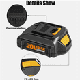 thumbnail image 6 of Vinida 20V 4000mAh WA3520 For Worx Battery Li-ion Black Compatible with WA3525 WA3575 WG151s, 6 of 9
