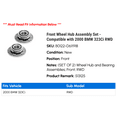 thumbnail image 2 of Front Wheel Hub Assembly Set - Compatible with 2000 BMW 323Ci RWD, 2 of 2