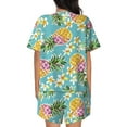 thumbnail image 3 of Bingfone Cute Pineapples Print Pajamas Sets for Women Soft Short-Sleeved Pjs with Lounge Shorts Two Piece Sleepwear, 3 of 8