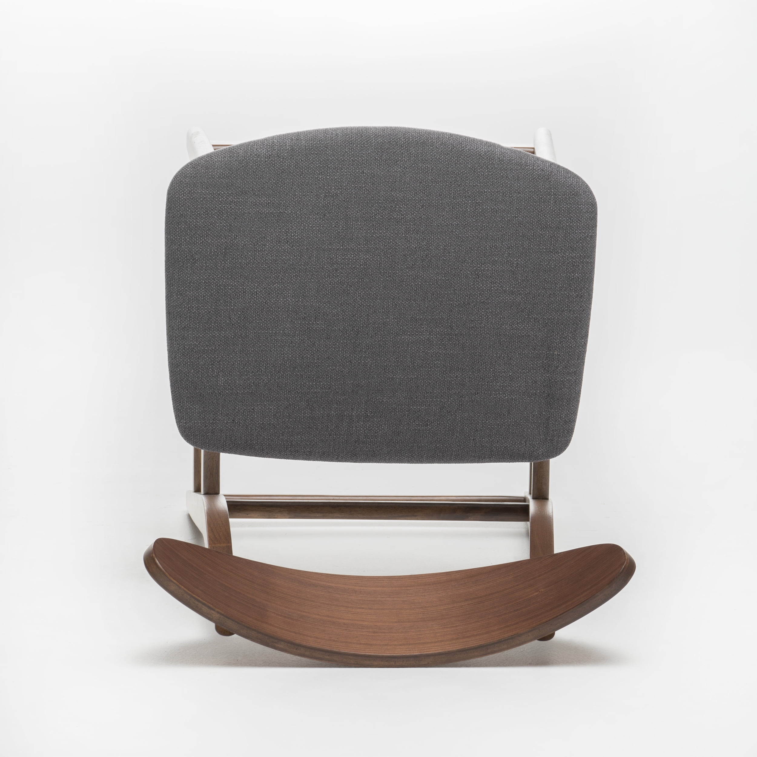 Noble House Gillian Mid-Century Fabric Walnut Finish Counter Chair, Set of 2, Dark Grey