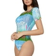 thumbnail image 2 of Yiaed Happy Easter Print Women's Waist-Cinching Short-Sleeved Onesie,Elastic Onesiet,Snaps At Bottom,Easy To Put On And Take Off for Wome Bodysuit -Large, 2 of 8