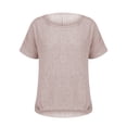 thumbnail image 6 of GZWYHT Linen Tops For Women，Tunic Tops Short Sleeve Shirts for Women Cotton Blouses for Women Tunic Shirts for Women Cotton Tops for Women Summer Vacation Top Brown 2XL, 6 of 8