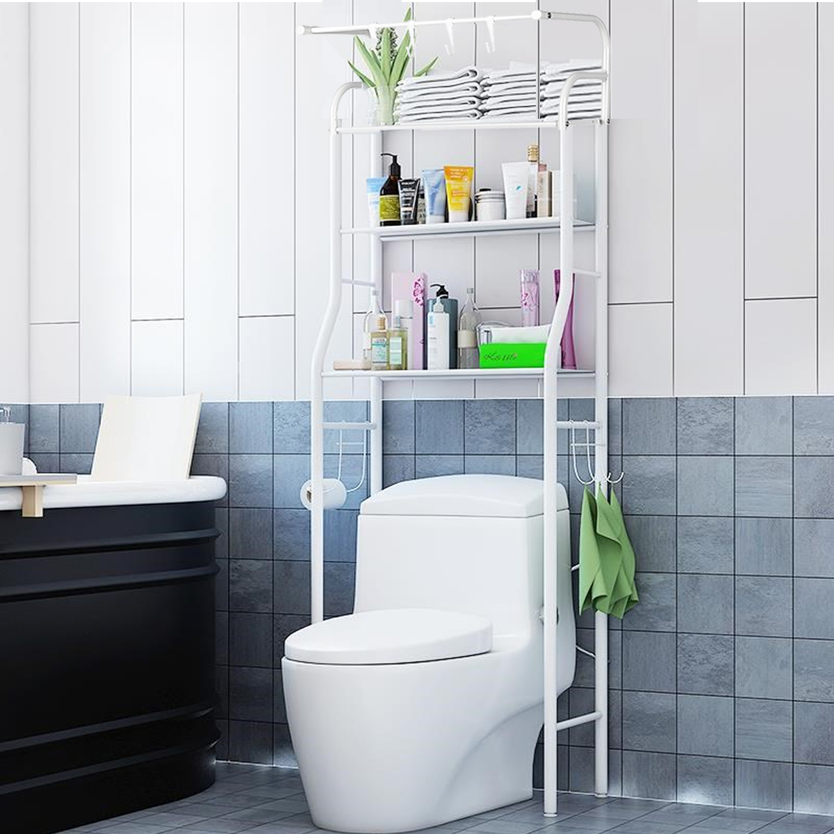 3Tier Home Bathroom Metal Storage Rack Over the Toilet Space Saver