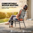 thumbnail image 4 of 3 Piece Grey PE Rattan Patio Furniture Set, Outdoor Bistro Set with 2 Armless Chairs and Steel Top Coffee Table for Balcony, Porch, Garden, and Small Backyard Space, 4 of 7