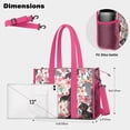 thumbnail image 5 of Teacher Tote Bag,Dachshund and Flower Teacher Utility Tote Bag,Large Work Tote Bags for Women with Multiple Pockets,Top Zipper Closure,13.8x10.6x6.7 Inch, 5 of 5