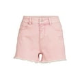 thumbnail image 4 of Time and Tru Women's High Rise Frayed Hem Denim Short, 4 of 5