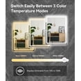 thumbnail image 5 of 28x20 inches LED Bathroom Mirror Anti Fog Adjustable Brightness Backlit Front Lit Lighting Wall Mounted  Mirror with Memory Function Shatter-Proof Tempered Glass Lighted Mirror, 5 of 6