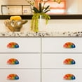 thumbnail image 5 of PhooArto 6 Pcs Cup Drawer Pulls, Watercolor Colorful Bubbles Shell Shape Handles Cabinet Knobs for Dresser Cupboard Closet Wardrobe with Screws, 5 of 7