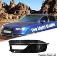 thumbnail image 2 of Unique Bargains Front Left Side Fog Light Grille Bumper Grill Cover for Audi A4 S4 S-line 2013-2015 8K0807681L, 2 of 6