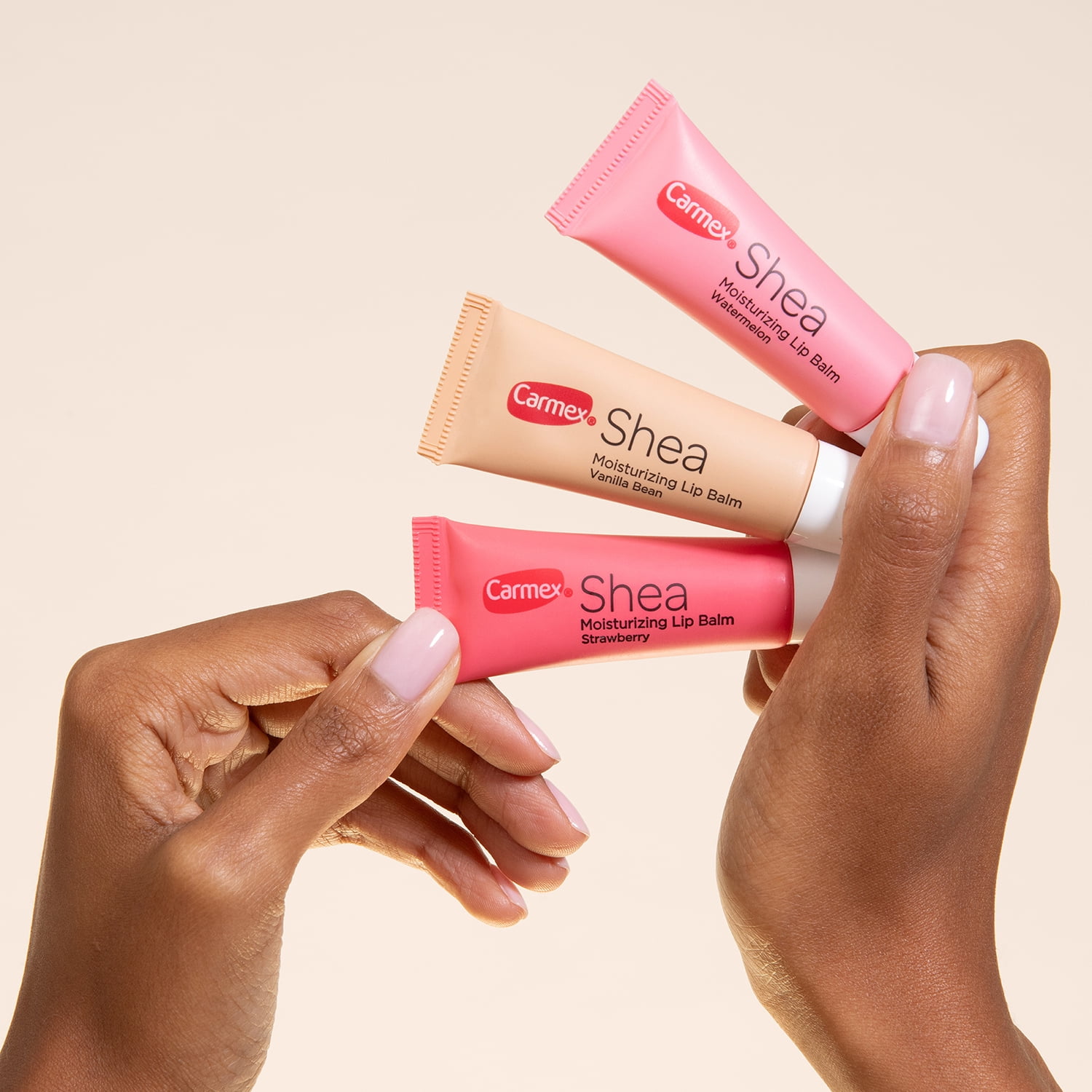Carmex Shea Moisturizing Lip Balm Trio - Strawberry, Watermelon, Vanilla Bean
