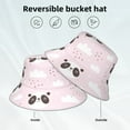 thumbnail image 5 of Gaeub Cute Panda Printed Double Sided Reflective Bucket Hat Foldable Sun Hat for Camping Hiking Fishing, 5 of 9