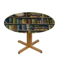 thumbnail image 3 of Orinice Vintage Books Round Table Cover Stain Resistant Washable for Indoor Outdoor Kitchen Dining Wedding Parties 100% Polyester Fiber 42-46, 3 of 8