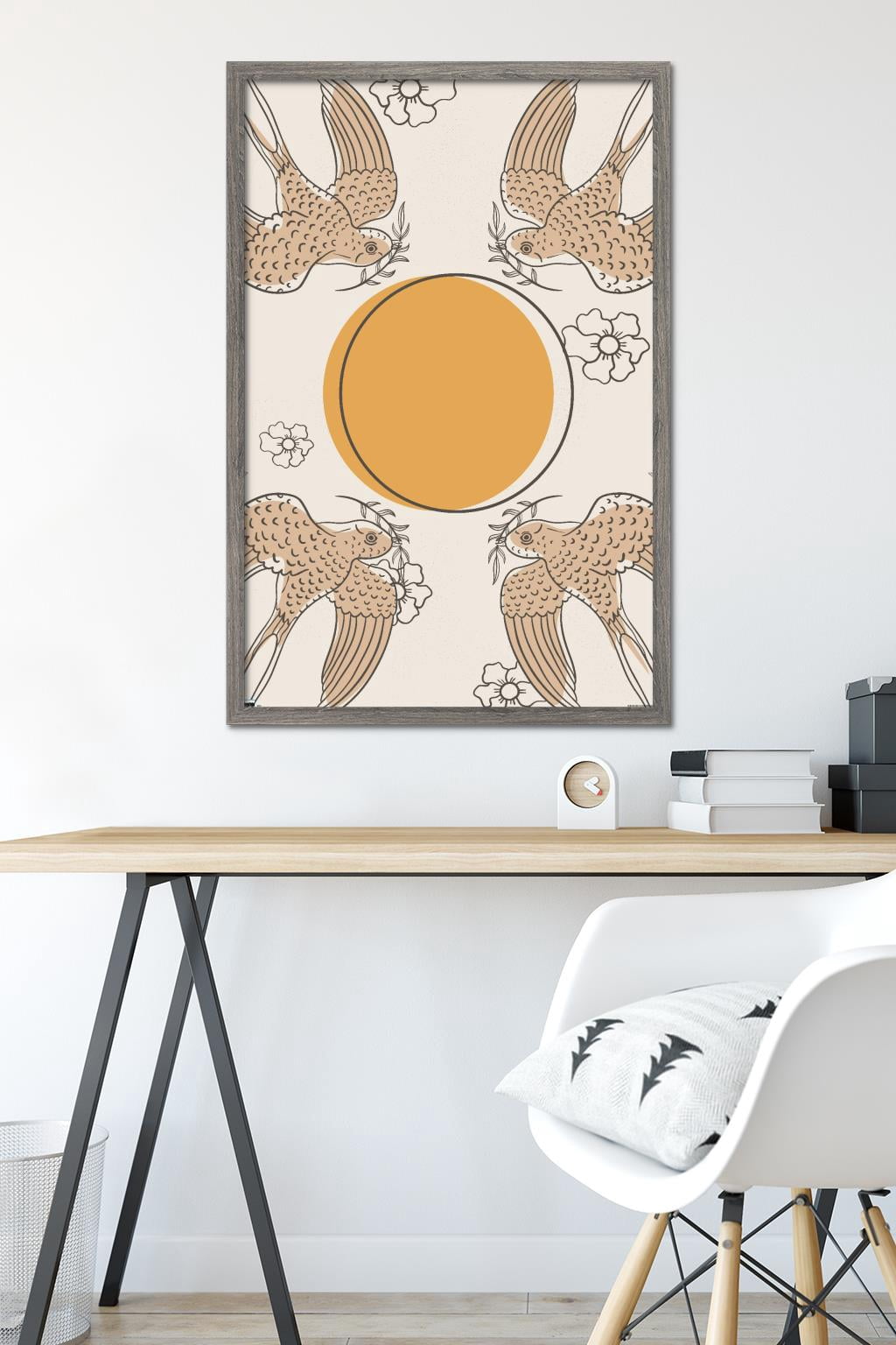Birds Fly To The Sun Wall Poster, 22.375" x 34" Framed