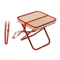 thumbnail image 3 of Taburete plegable para acampar, pescar, silla, soporte resistente, práctico, resistente, tela Oxford, para barbacoa, playa, patio, eventos deportivos Rojo, 3 of 8