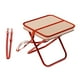 thumbnail image 3 of Taburete plegable para acampar con estructura en forma de X, silla de pesca para mochileros, barbacoas y playa. Rojo, 3 of 8