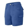thumbnail image 5 of Mohiass Womens Cargo Shorts with Pockets Casual Hiking Summer Bermuda Shorts Pull on Knee Length Trendy High Waisted Shorts Blue XXL, 5 of 6
