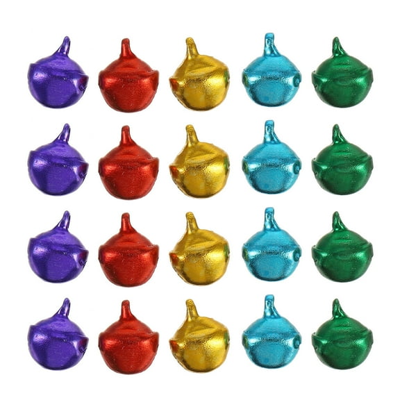 OUNONA Assorted Color Aluminium Jingle Bells for DIY Crafts 300 pcs with Storage Box for Christmas Decorations