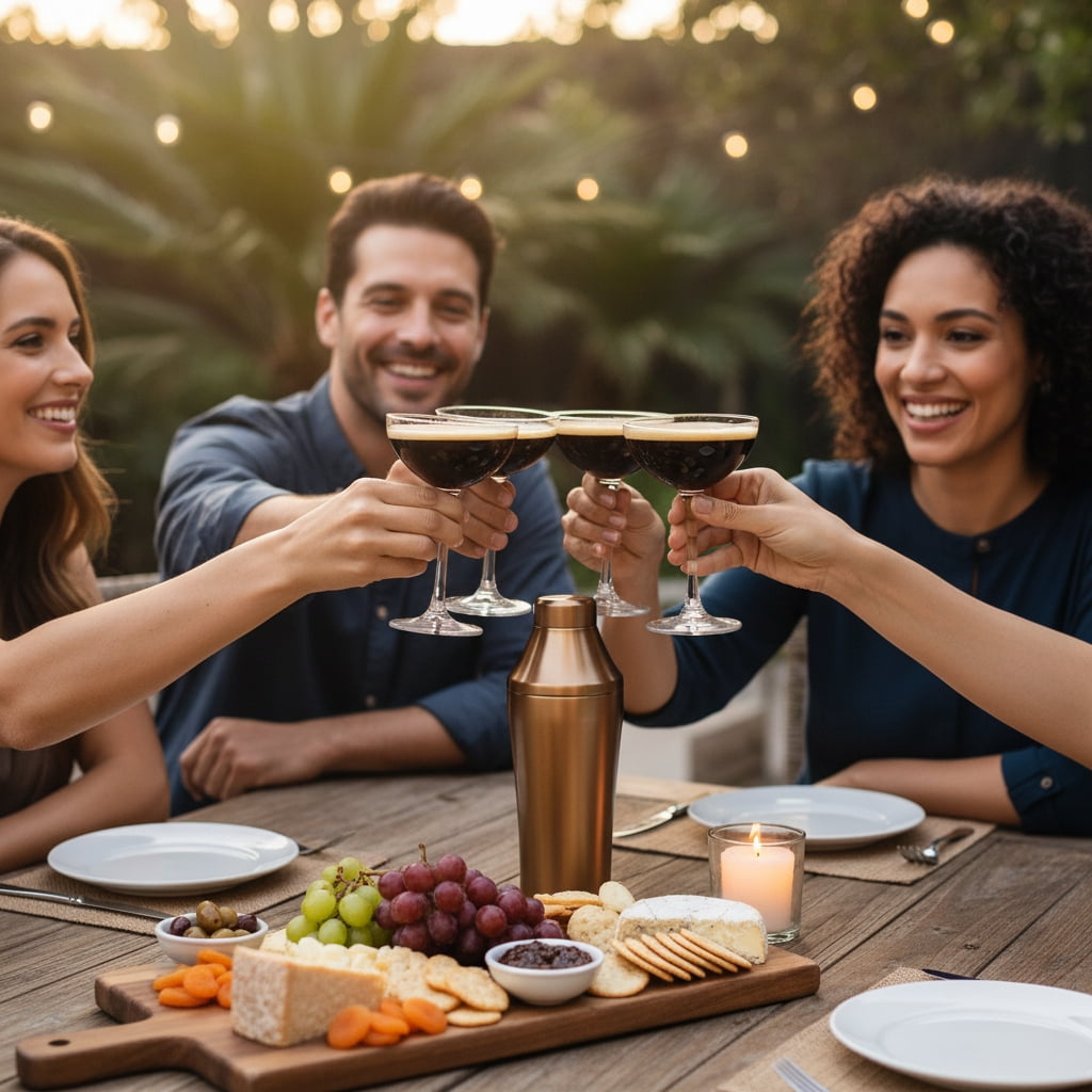 Elevated Craft Hybrid Cocktail Shaker - Premium Vacuum Insulated Stainless Steel Copper Cocktail Shaker - Innovative Measuring System - Martini Shaker for the Home Bartender - 28oz Total Volume