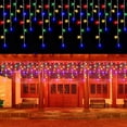 thumbnail image 3 of Decoraciones navideñas 2024 Guirnalda de calle para la casa Cortina de carámbanos de Año Nuevo Luces LED Decoración rosa Luces de hadas con control remoto, 3 of 5