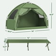 thumbnail image 4 of Single Person Camping Tent Cot, Off-Ground Folding Cot with Cover, for Hiking, 76"x30.25"x46.5", 4 of 8
