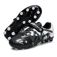 thumbnail image 3 of Zapatos Bajos bajos Hook Loop Fútbol Fútbol sin deslizamiento de fútbol casual (31) Negro, 3 of 9