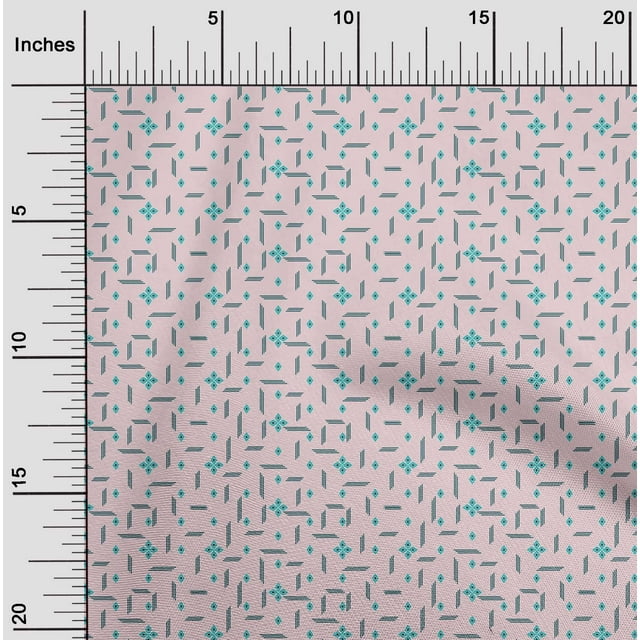 oneOone Cotton Silk Fabric Line & Diamond Geometric Printed Craft Fabric BTY 42 Inches Wide