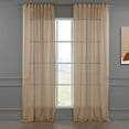 thumbnail image 6 of 3S Brother's Brown Linen Look Extra Long Set of 2 Panels Sheer Curtains Rod Pocket & Back Tab Home Décor Window Custom Made Drapes 10-30 Ft. Long -Made in Turkey Each Panel (100"W x 144"L), 6 of 6