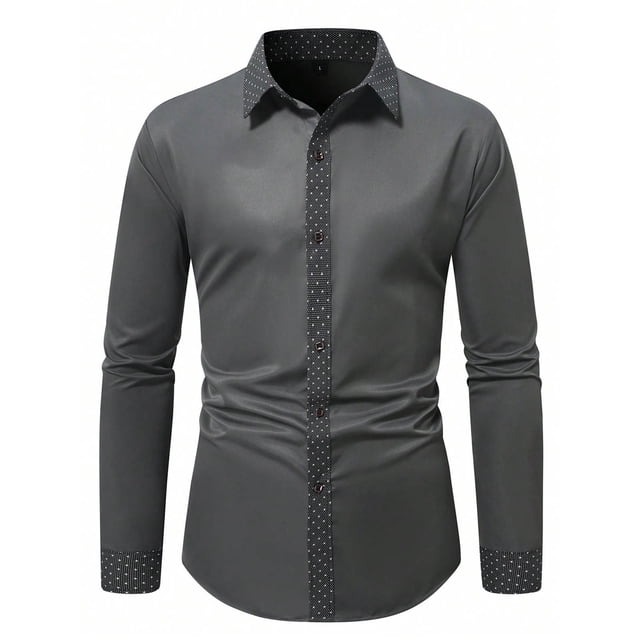 Ceisia Men's Spring Casual Solid Color Knitted Fabric Round Neck Long Sleeve Sweater - Comfortable Daily Gift Outdoor Wear