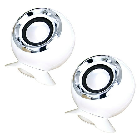 2 Pcs Speaker Portable Audio White Computer Office