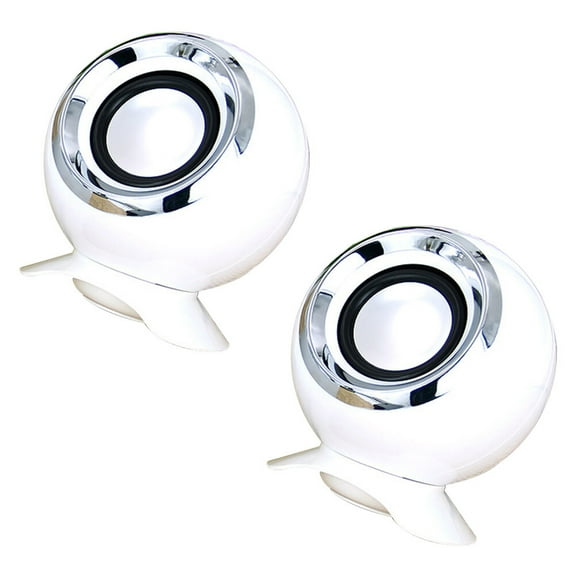 2 Pcs Speaker Portable Audio White Computer Office