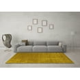 thumbnail image 3 of Ahgly Company Machine Washable Indoor Round Abstract Yellow Contemporary Area Rugs, 6' Round, 3 of 4