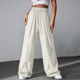 thumbnail image 5 of MEICHEN Summer Essentials Fashion Clothing for Women Women Elastic Waisted Parachute Hiking Pants with Pockets Water Lightweight Pants Casual Pants for Women, 5 of 8