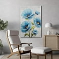 thumbnail image 2 of PixonSign Canvas Print Wall Art Pastel Watercolor Blue Daisy Flowers Nature Wilderness Illustrations Modern Art Botanical Floral Farmhouse/Country Relax/Calm/Cozy - 24"x36", 2 of 5