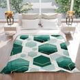 thumbnail image 5 of Teal White Gold Geometric Throw Blankets, Modern Abstract Hexagon Pattern Soft Fleece Blanket Decorative for Home Sofa Couch Chair Living Bedroom, 60x80 inches,, 5 of 9