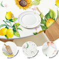 thumbnail image 4 of Sunflower Design Round Tablecloth with Elastic Edge, Soft Waterproof Polyester Cover, Fits 44-52 Inch, 4 of 7