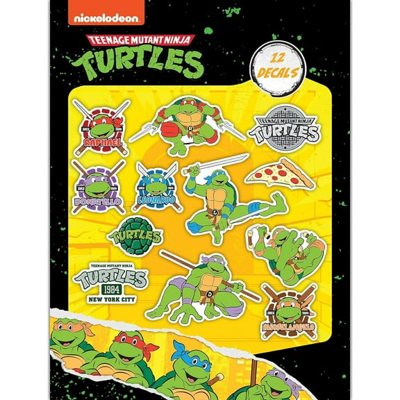 TMNT Teenage Mutant Ninja Turtles Vinyl Decals - Leonardo, Raphael, Michelangelo, Donatello Ninja Turtle Stickers for Car Water Bottle Bike Helmet Laptop Skateboard Outdoor Rated Water Resistant