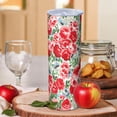 thumbnail image 2 of Flower Floral Print Pattern Insulated Lunch Bag for Women and Men, Large Portable Soft Cooler Tote, Thermal Food Storage Bag with Pearl Cotton, 8.66L, 8.75"x5.75"x9.5", 2 of 6