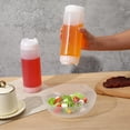 thumbnail image 5 of 3Pcs 20 oz Inverted Plastic Squeeze Bottles, Refillable Tip Large Valve Dispenser Condiment Squeeze Bottle for Sauces Ketchup Sour Cream Self Sealing Syrup Dispenser for Restaurants(White), 5 of 7