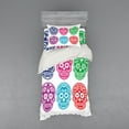 thumbnail image 1 of Day of the Dead Duvet Cover Set, Skull Oriental Mexican Sugar for Day, Bedding Set with Shams and Fitted Sheet, 3 Sizes, by Ambesonne, 1 of 3
