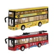 thumbnail image 4 of maskred 1:50 Diecast Car Toy Pull Back Double Decker Bus with Light & Sound Yellow, 4 of 9