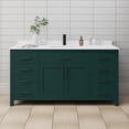 thumbnail image 2 of Wyndham Collection Beckett 66" Wood Single Bathroom Vanity in Green/Matte Black, 2 of 6