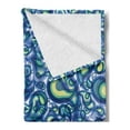 thumbnail image 2 of Paisley Soft Flannel Fleece Throw Blanket, Ocean Waves Like Design with Big and Small Raindrops Inspired Artwork, Cozy Plush for Indoor and Outdoor Use, 50" x 60", Blue and Green, by Ambesonne, 2 of 5