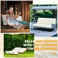 thumbnail image 5 of 2-3 Seater Porch Swing Cushions with Backrest 60 x 40 x 4 Inch Thick Outdoor Waterproof Bench Pad Patio Swing Replacement Cushion, Split Design, Soft for Garden, Lawn, Backyard(Natural White), 5 of 18