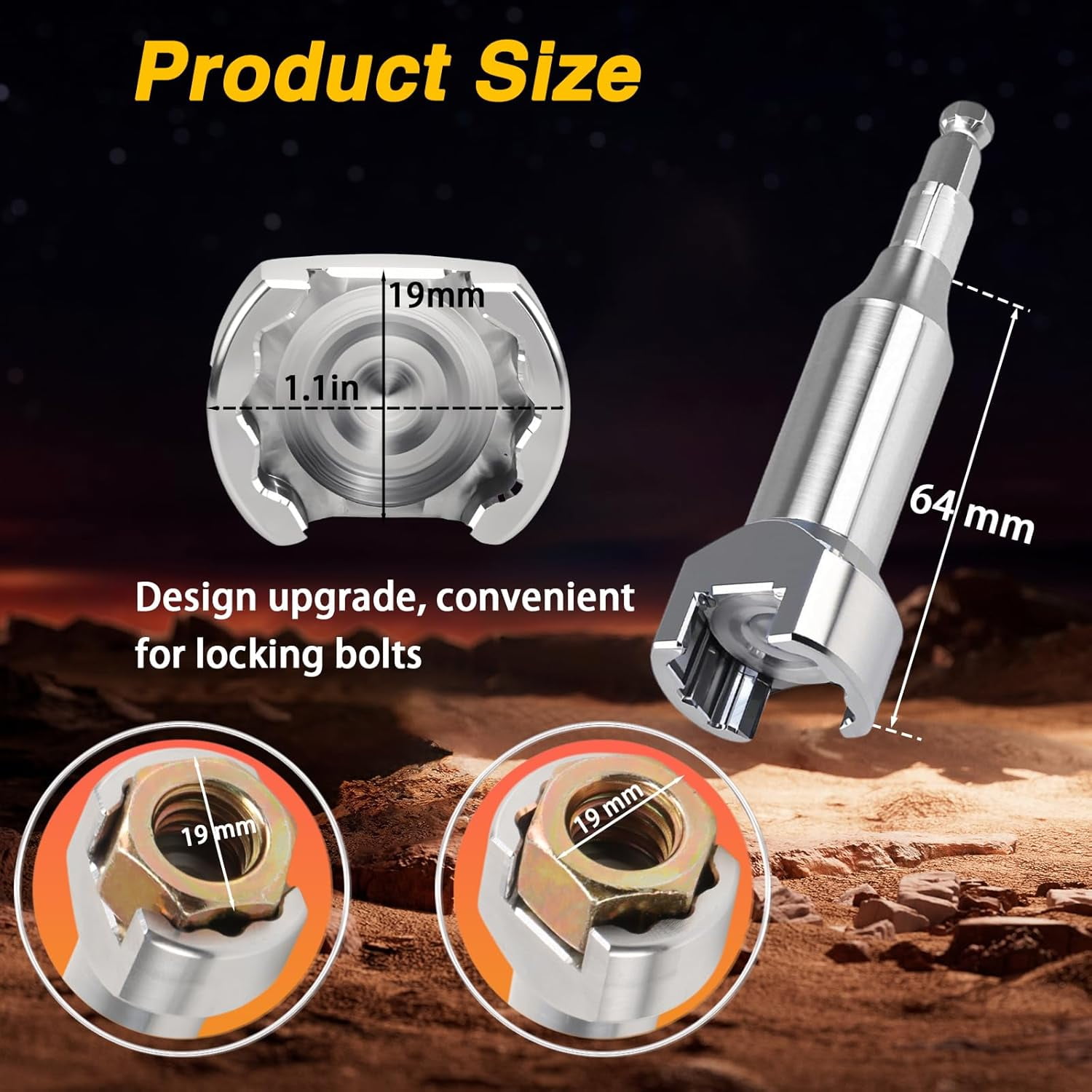 Stainless Steel 3/4" Strut Channel Adapter Nuts & Bolts Drill Bit Socket Wrench Tool for 19mm Bolt Head Fit for 1-5/8" 2-7/16" Channels and Struts