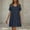 Navy, variant on LADIGASU Women's Casual Solid Color V-Neck Pullover Short Sleeve Short Skirt Dress