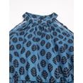 thumbnail image 4 of Moomaya Womens Printed Smocked Dress, Halter Neck Sleeveless Midi Gown, 4 of 9