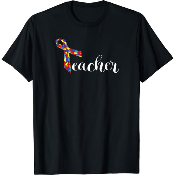 Autism Teacher Shirt Women Men Adult Awareness Ribbon Gift T-Shirt