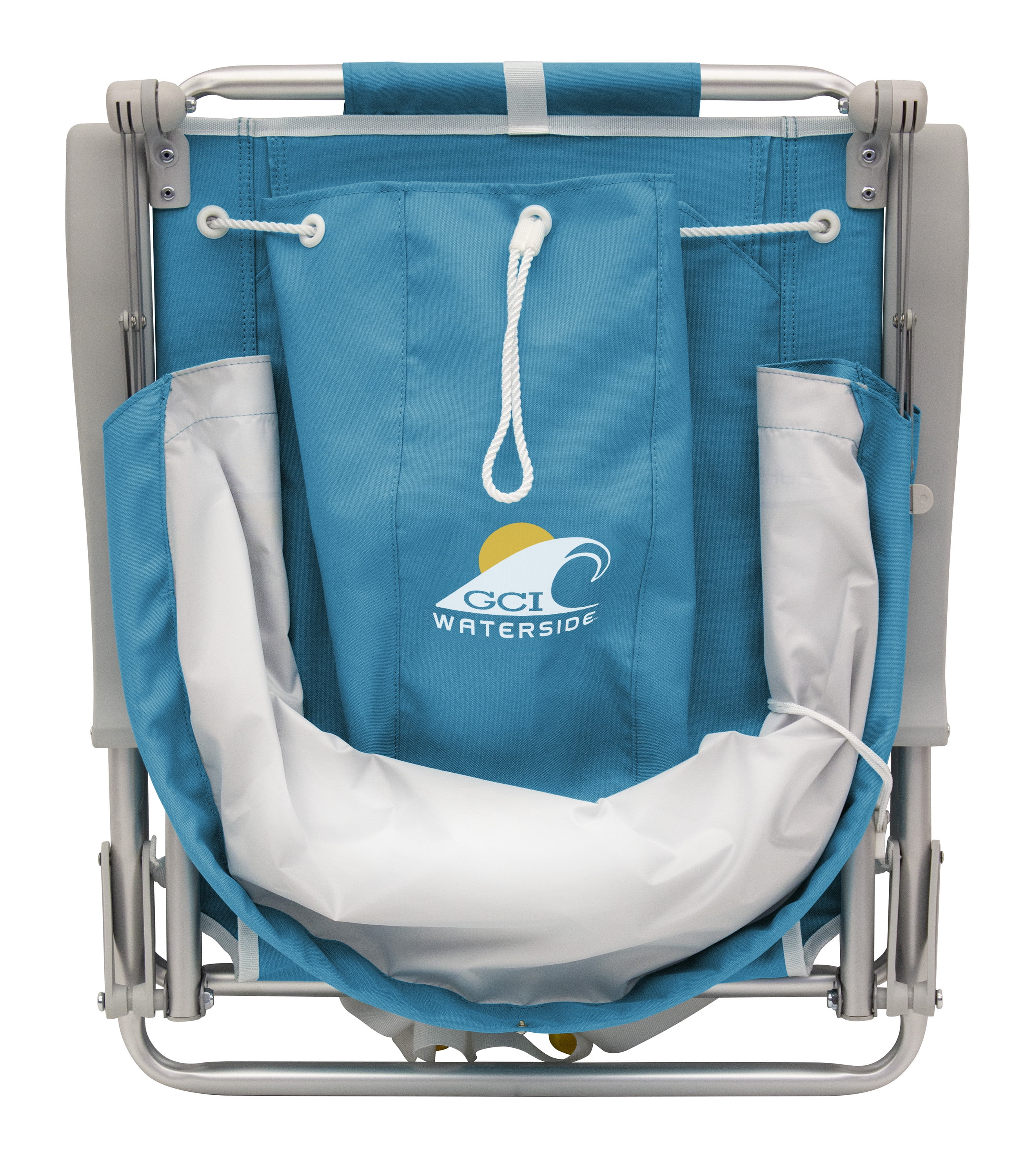 GCI Outdoor SunShade Backpack Beach Compact Reclining Low Profile Chair Saybrook Blue Walmart